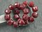 *10* 10mm Platinum Washed Red Opaline Center Cut Cruller Beads